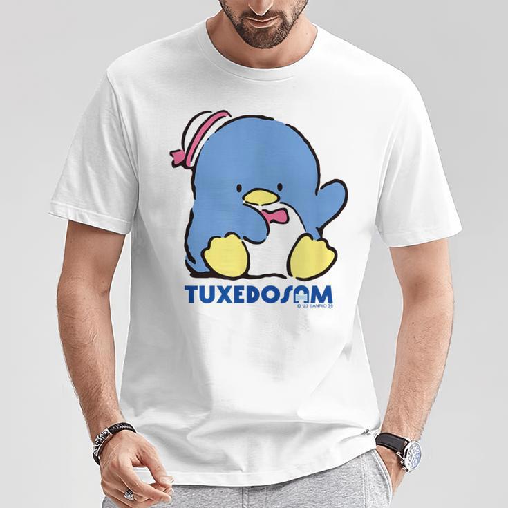 タキシードサム おすわり ダークカラー Tシャツ 面白い贈り物