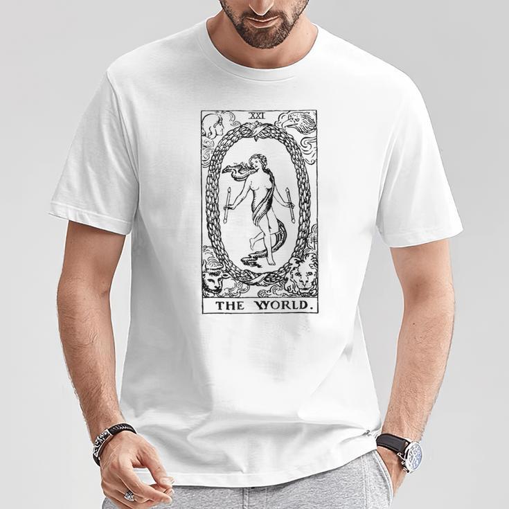 タロットカード ザ・ワールド タロット Tシャツ 面白い贈り物