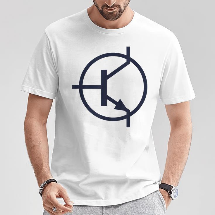 トランジスタ電子回路図記号 Tシャツ 面白い贈り物
