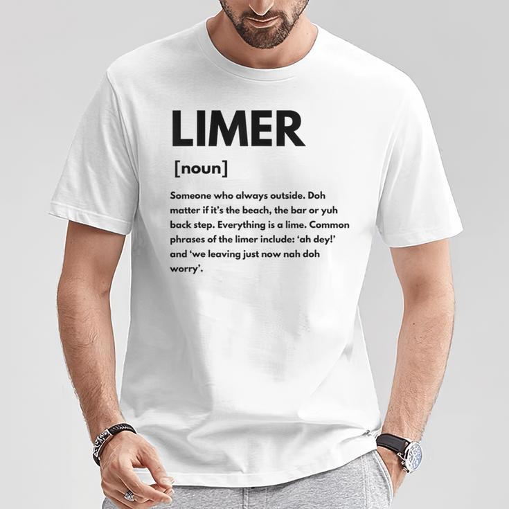 トリニダード・トバゴ Limer Definition Liming Lime Tシャツ 面白い贈り物