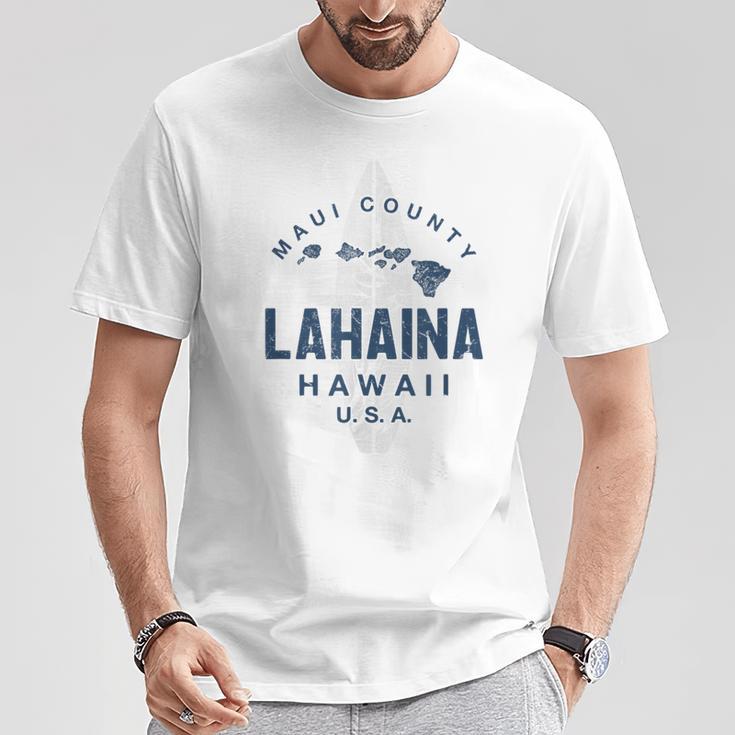 ハワイ ラハイナ マウイ ヴィンテージ ハワイ諸島 サーフ Tシャツ 面白い贈り物