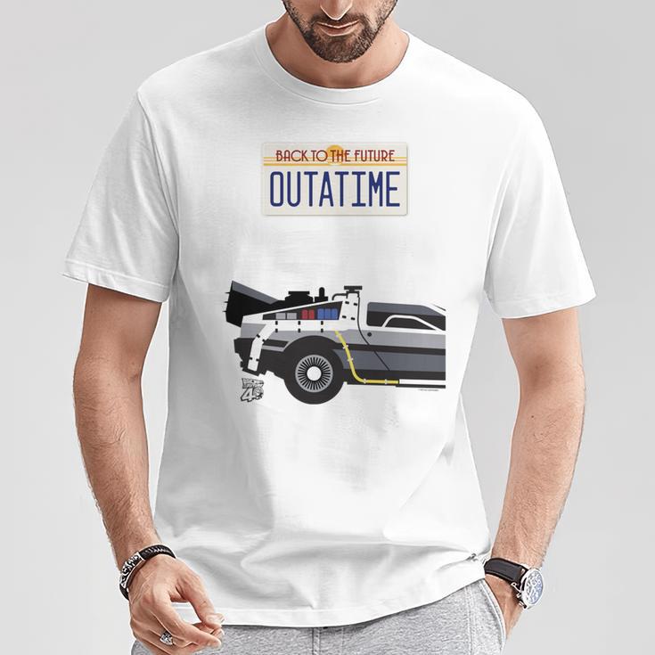 バック・トゥ・ザ・フューチャー Outatime ナンバープレート 長袖tシャツ Tシャツ 面白い贈り物