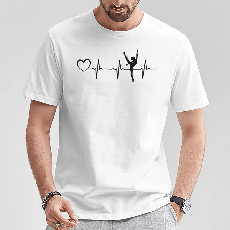 バレリーナ ハートビート ハート バレリーナ バレエ ハートビート Tシャツ 面白い贈り物