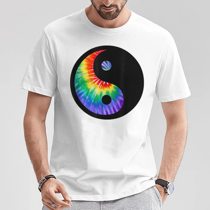 ヒッピータイダイ 陰陽 Tシャツ 面白い贈り物