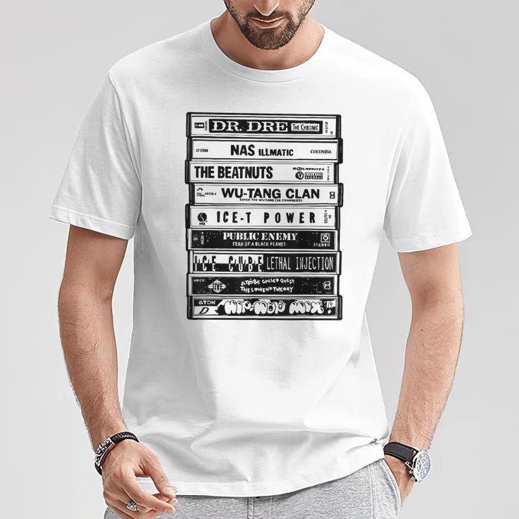 ヒップホップアーティストカセットtシャツ オールドスクールラップtシャツ Tシャツ 面白い贈り物