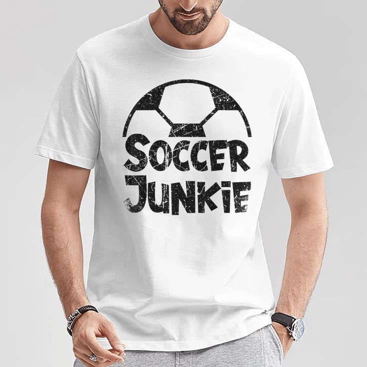 ビンテージ サッカー ジャンキー Tシャツ 面白い贈り物