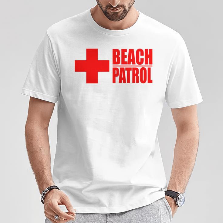 ビーチパトロール ライフガード サーフ レスキュー 長袖tシャツ Tシャツ 面白い贈り物