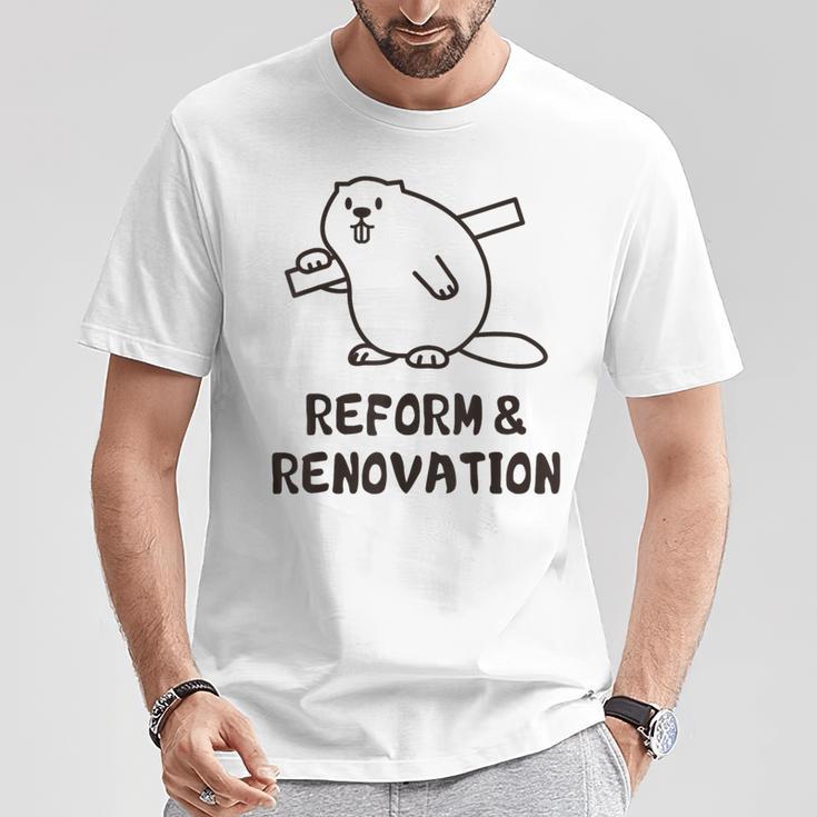 ビーバー リフォーム リノベーション 職人 大工 建築 木工 メンズ レディース キッズ かわいい Tシャツ 面白い贈り物