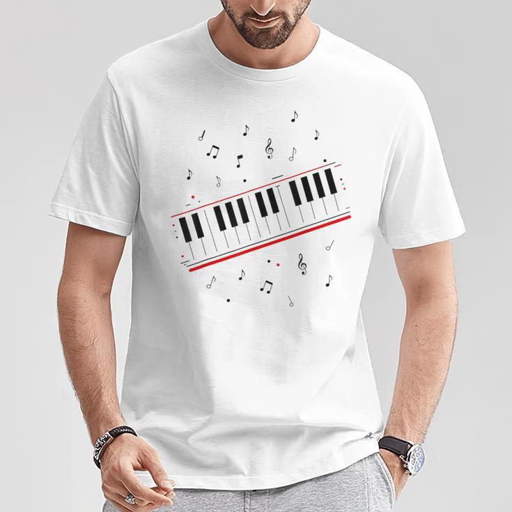 ピアノ ビート キーボード 音符 ミュージシャン ピアノ レッスン Tシャツ 面白い贈り物
