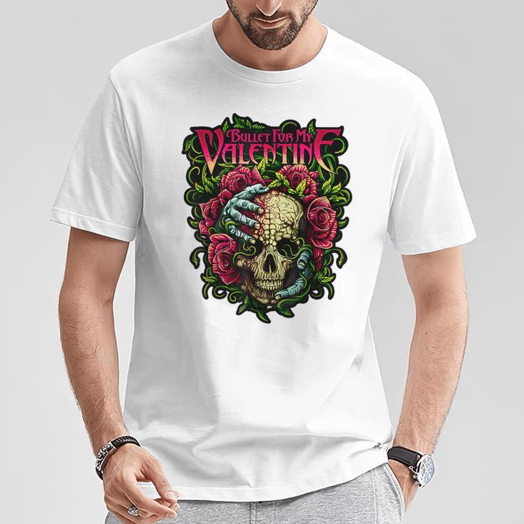 ファニー・ブレット、マイ・バレンタイン・スカル・ローゼズ、レッド・ブラッド・ホラー Tシャツ 面白い贈り物