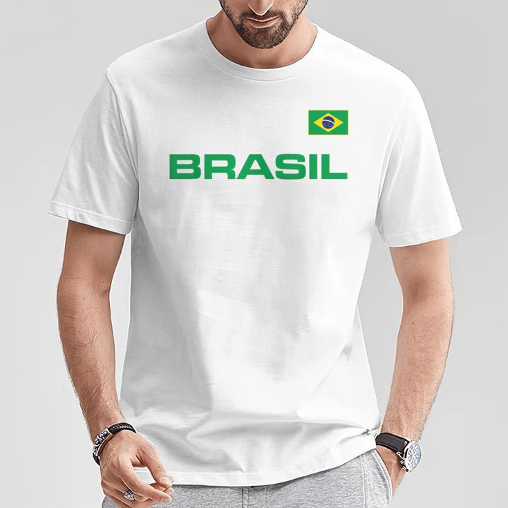 ブラジル ブラジル フラッグ アスレチック ジャージスタイル Tシャツ 面白い贈り物
