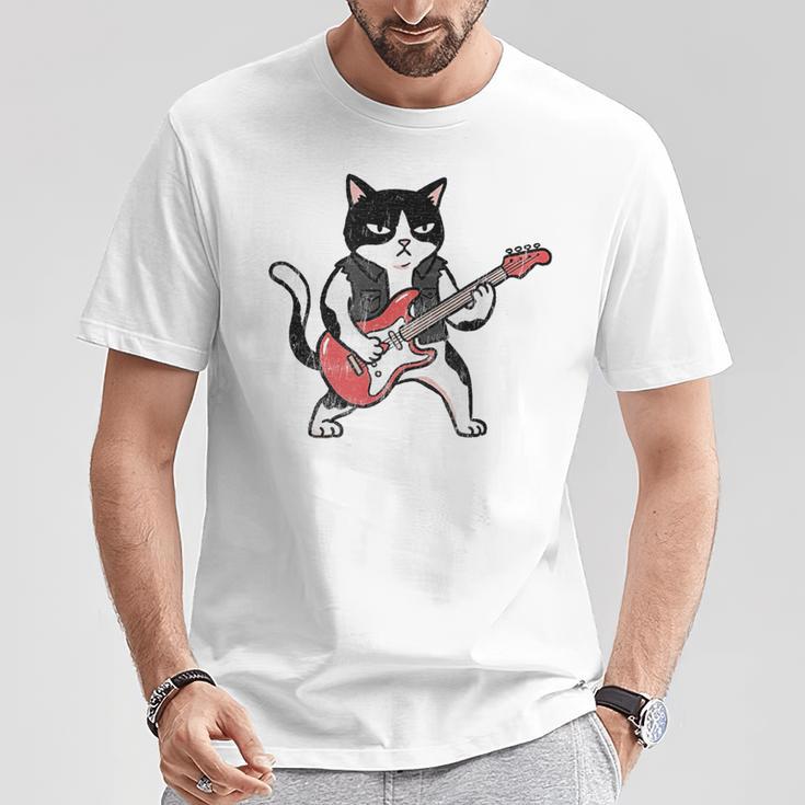 ベースギターを弾く 面白い ロック猫 バンド ミュージシャン ベーシスト 動物 Tシャツ 面白い贈り物