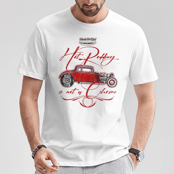 ホットロッド ホットロッド ハイボーイ T-バケツ ロッカリー 1930年代 ピンストライプ Tシャツ 面白い贈り物