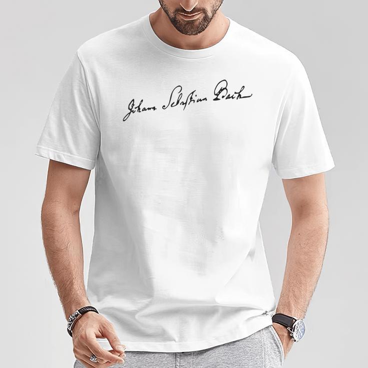 ヨハン・セバスティアン・バッハのサイン。 Tシャツ 面白い贈り物