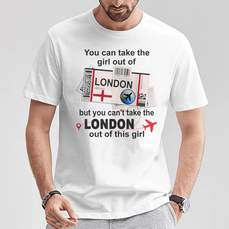 ロンドンガール ロンドン搭乗券 ロンドン Tシャツ 面白い贈り物