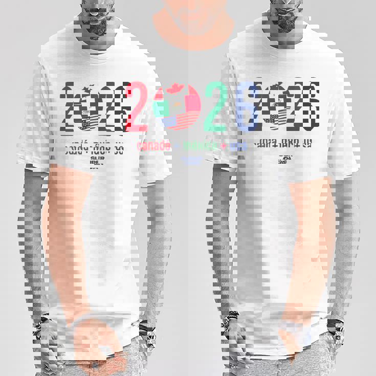 ワールドカップ2026開催国サッカーデザイン Tシャツ 面白い贈り物