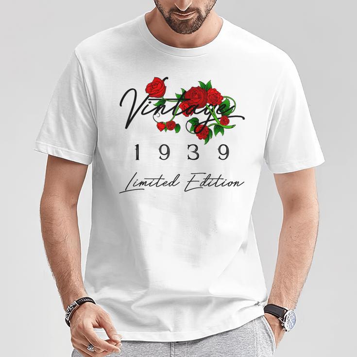 ヴィンテージ 87歳の誕生日 デコレーション ヴィンテージ 1939 87歳 Tシャツ 面白い贈り物