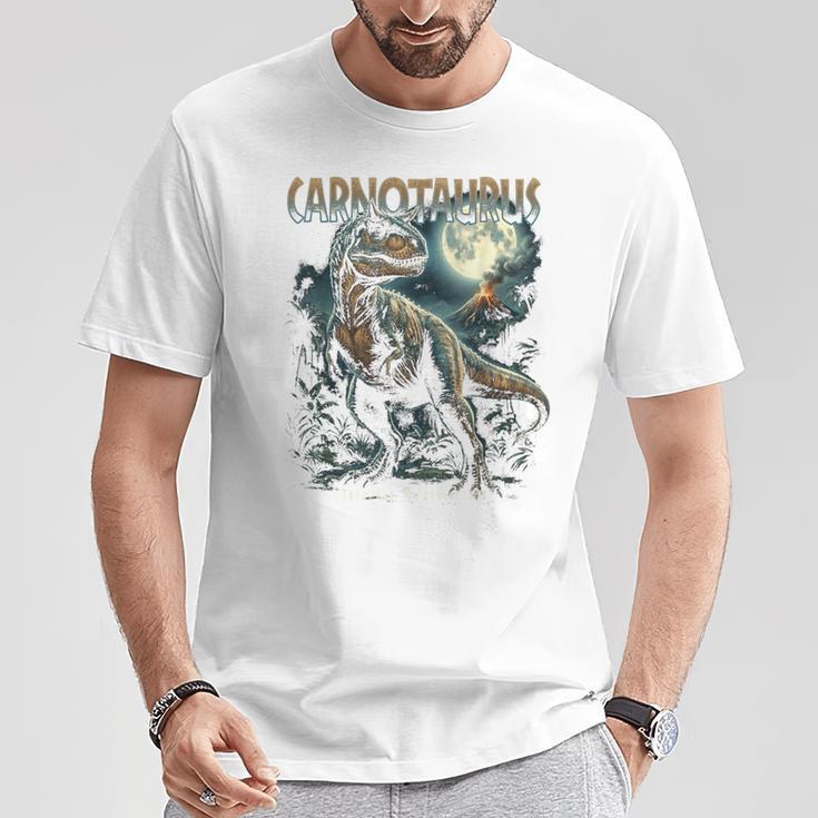 ヴィンテージ カルノタウルス 90年代 ブートレッグ恐竜 先史時代の恐竜 Tシャツ 面白い贈り物