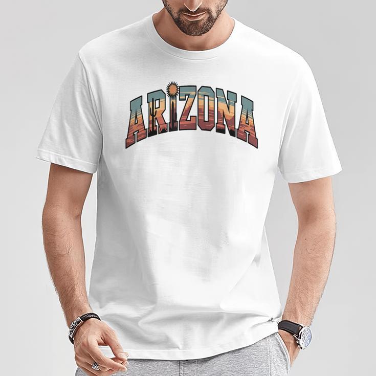 ヴィンテージアリゾナtシャツ レトロな砂漠のサグアロサボテン Tシャツ 面白い贈り物