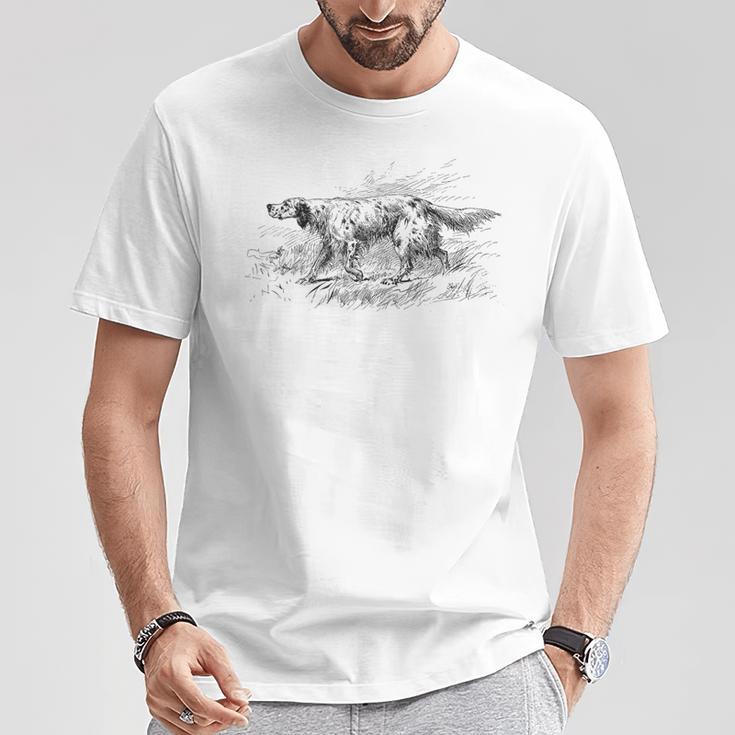 ヴィンテージイングリッシュセッター Tシャツ 面白い贈り物