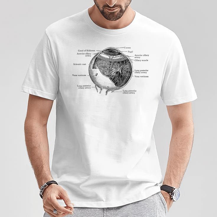人間の目 目玉 ヴィンテージ 解剖学 Tシャツ 面白い贈り物