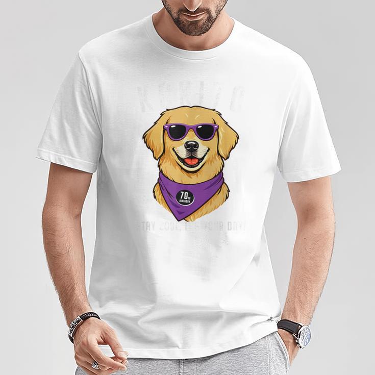 古希祝い 犬 ゴールデン レトリバー サングラス 父 男性 女性 母 犬好き 70歳 おもしろ Tシャツ 面白い贈り物