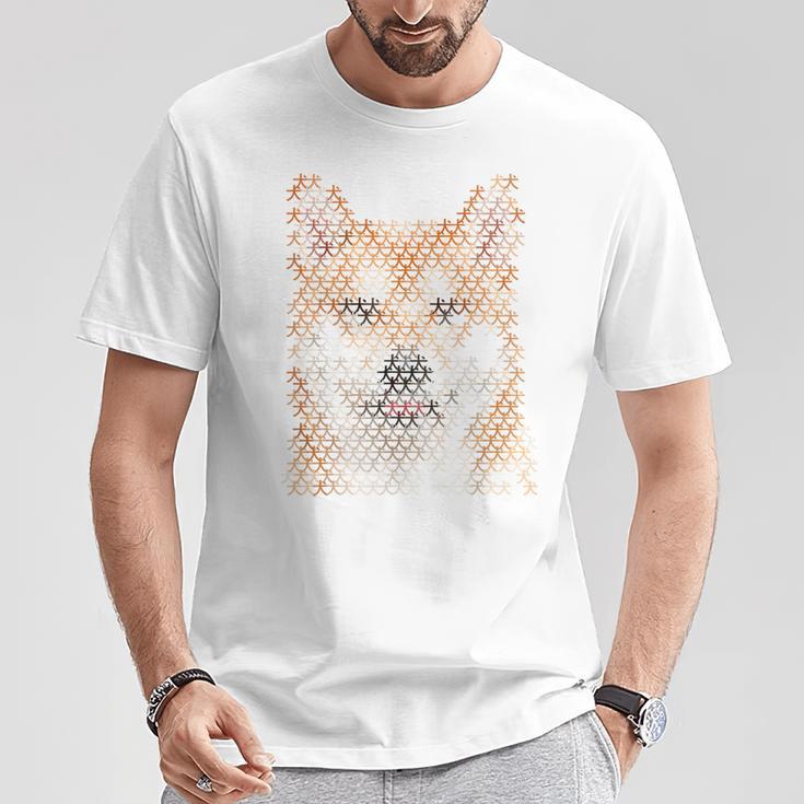 文字絵 柴犬 Tシャツ 面白い贈り物