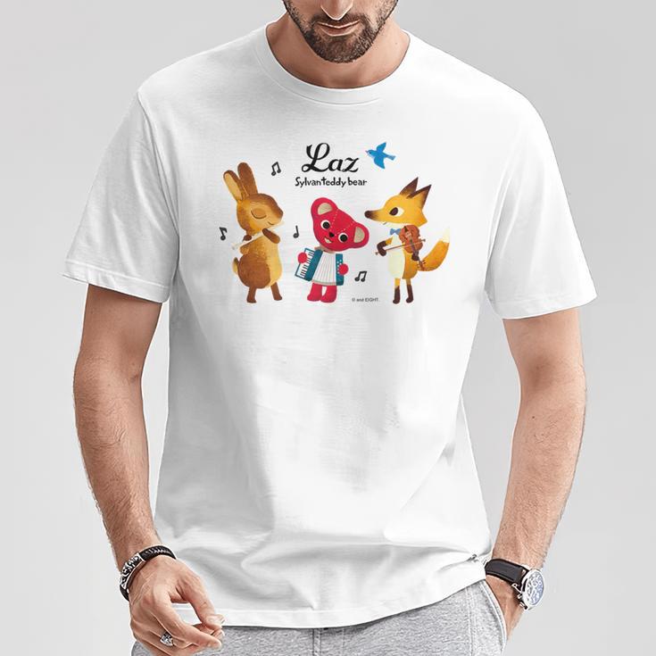 森のぬいぐるみラズ 森の音楽隊 Tシャツ 面白い贈り物
