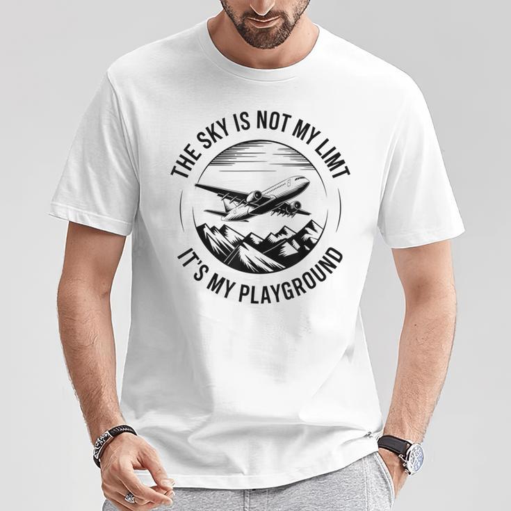 空は私の限界ではない 飛行機デザイン Tシャツ 面白い贈り物