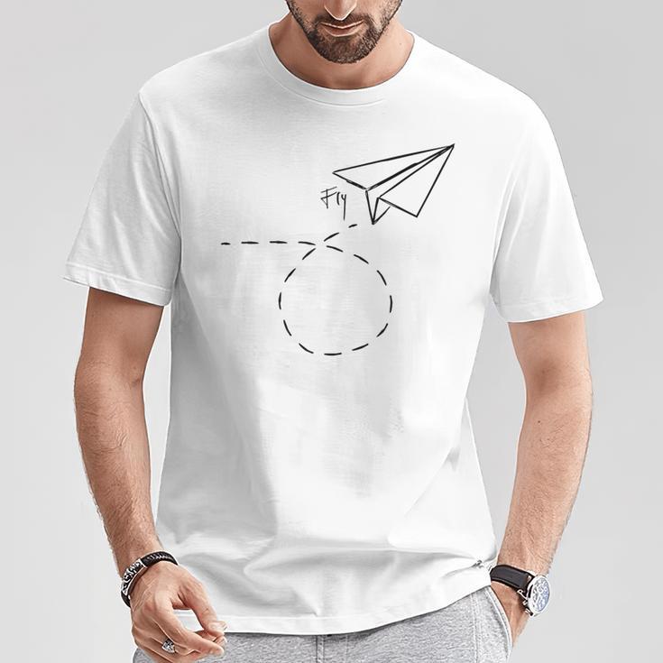 紙飛行機フライtシャツ折り紙折り紙パイロット Tシャツ 面白い贈り物