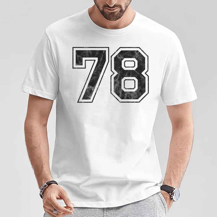 背中に78番。 Tシャツ 面白い贈り物