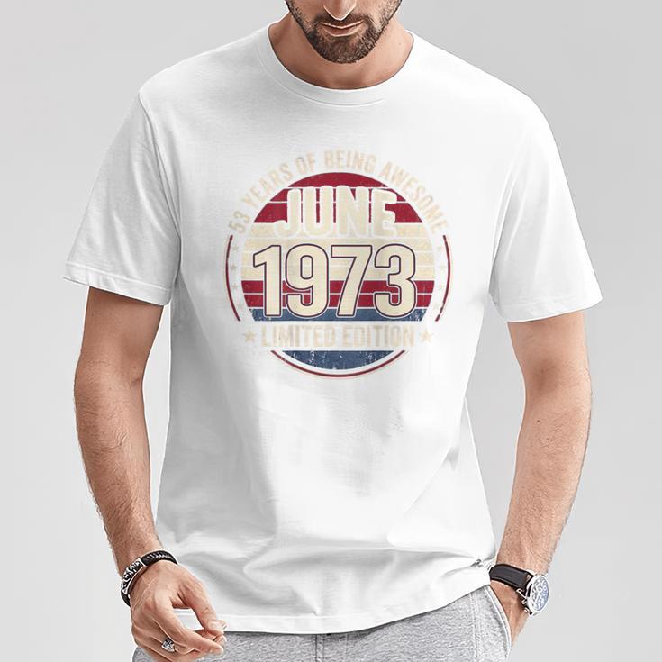 裏面 ヴィンテージ 53 誕生日 デコレーション メンズ 53歳 1973 53歳 Tシャツ 面白い贈り物