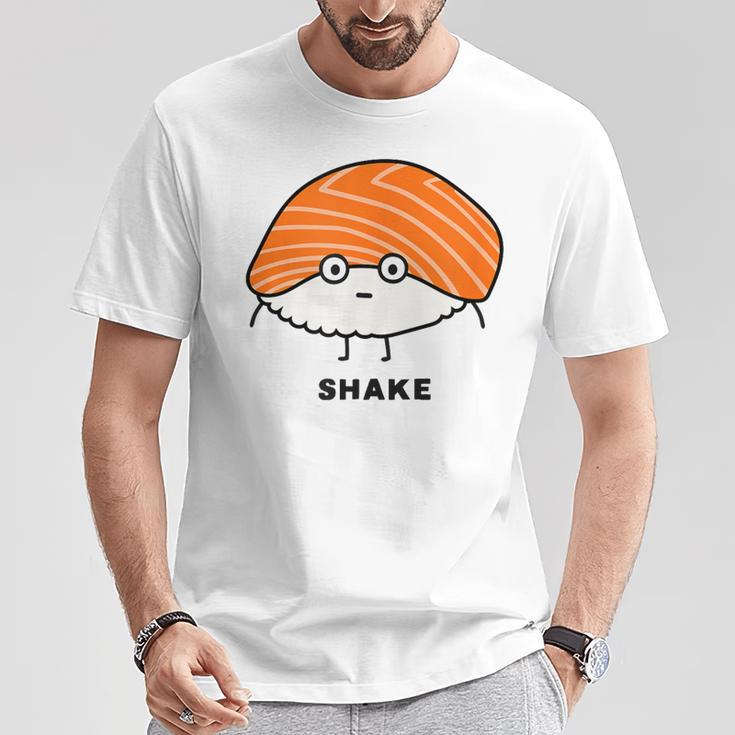 鮭 サーモン 握り寿司 顔 イラスト かわいい おもしろ 面白い 簡単 シンプル ゆるい ネタ 寿司 Tシャツ 面白い贈り物