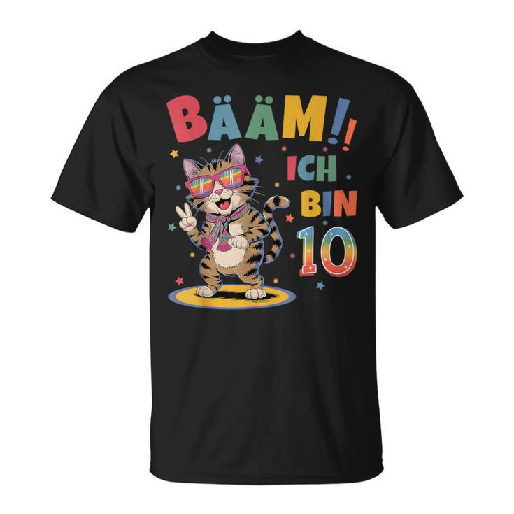 10 Geburtstag Junge Mädchen Geburtstags Katze Katzen T-Shirt