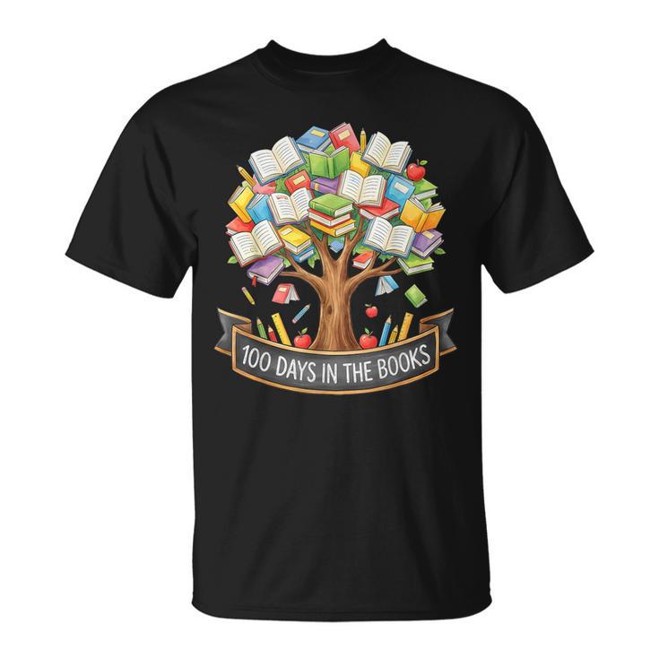 100 Days Of School In The Books Librarian Reading Teacher T-Shirt