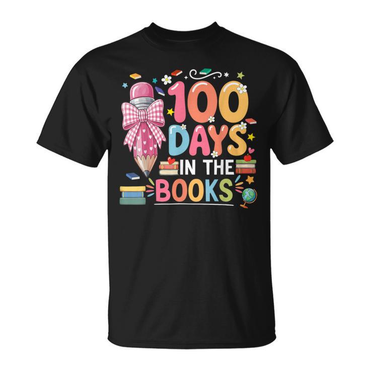 100th Day Of School Teacher Floral 100 Days In The Books T-Shirt