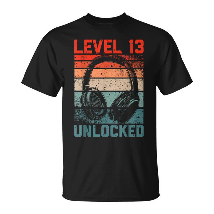 13 Geburtstag Jungenideo Gamer Level 13 Unlocked Jungs T-Shirt