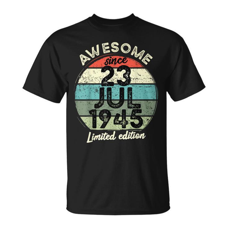 1945年7月23日 80歳の誕生日 80歳 2025年 誕生日 Tシャツ