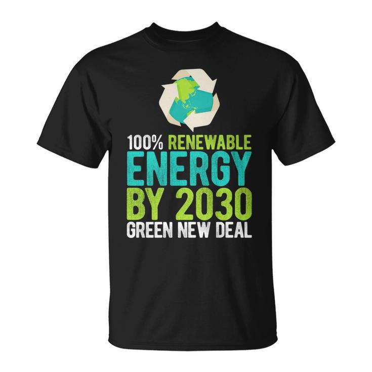 2030年までにグリーンニューディールの再生可能エネルギー 長袖tシャツ Tシャツ