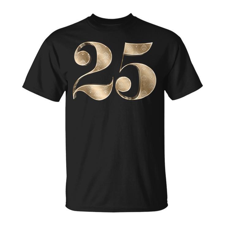 25 25 誕生日 お気に入り 数字 フルール・ド・リス Tシャツ