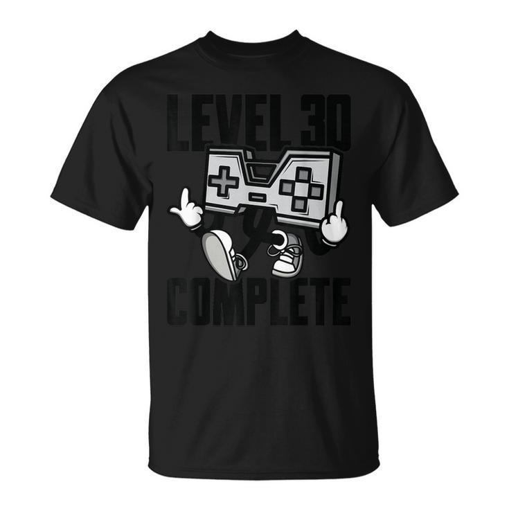 30歳の誕生日に贈るレベル30コンプリート衣装 30年目のゲーマー Tシャツ