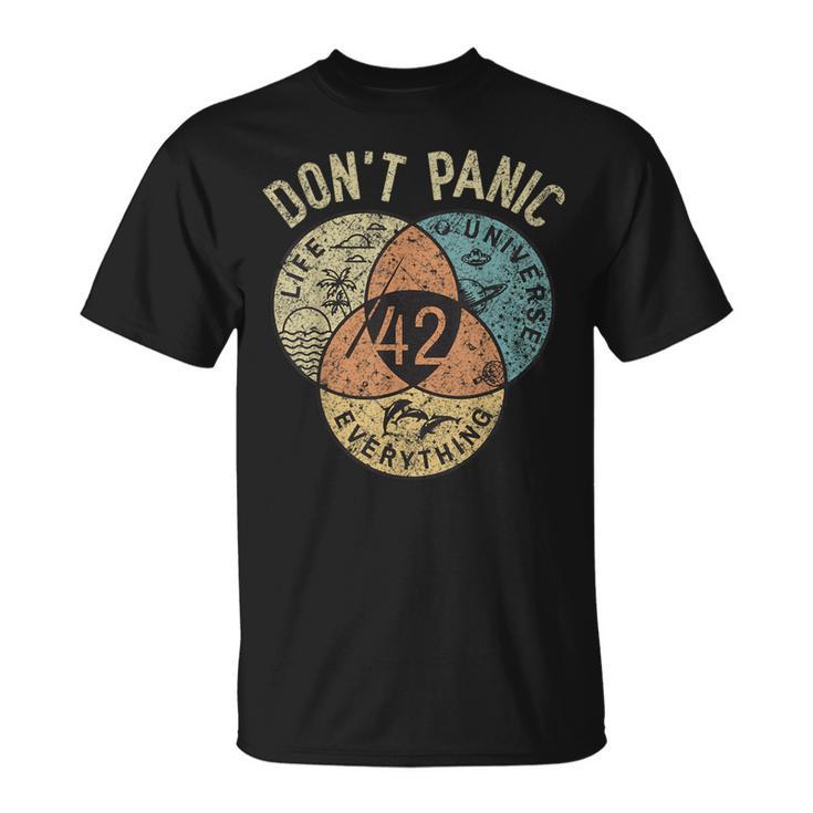 42 Antwort Auf Das Leben Das Universum Und Alles Keine Panik T-Shirt