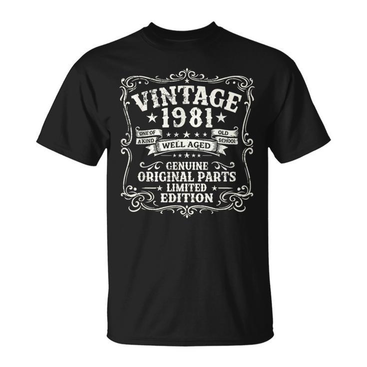 45歳 誕生日 男性女性intage 1981年1981年生まれ レトロデザインブランド Tシャツ