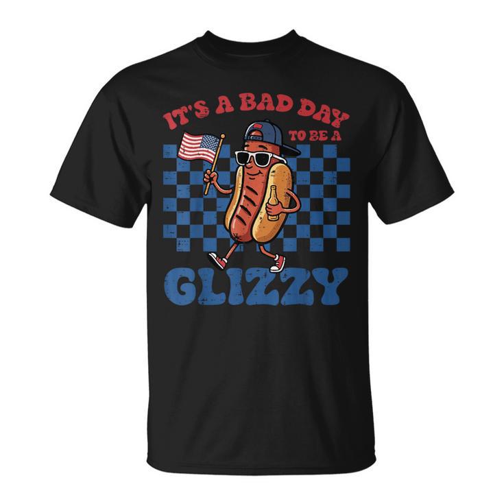 4Th Of July Bad Day To Be Glizzy Usa Hotdog Kids T-Shirt