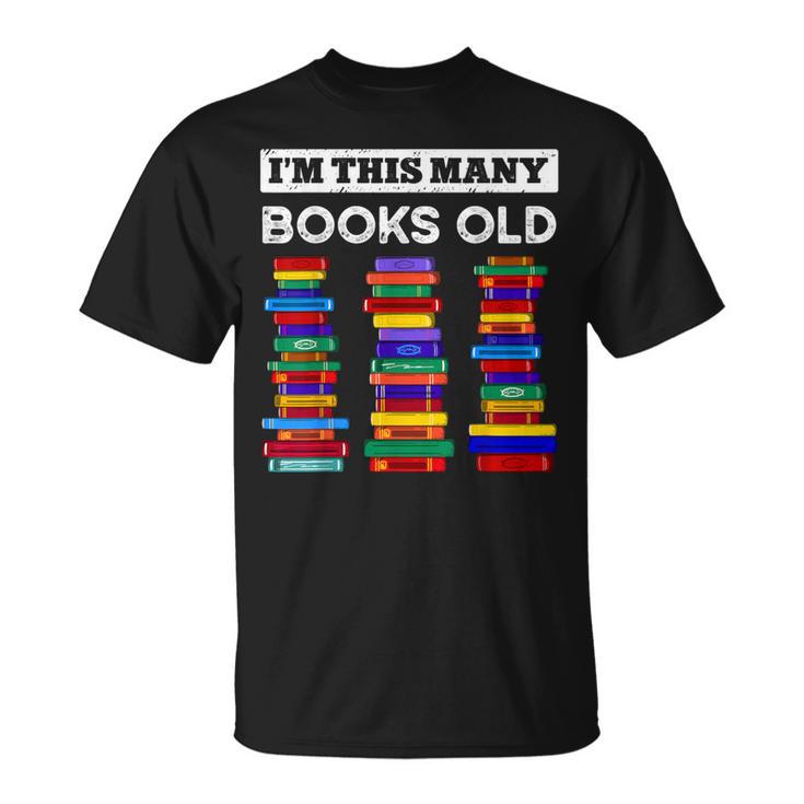 50th Birthday I'm This Many Books Old 50 Years Old Bookworm T-Shirt