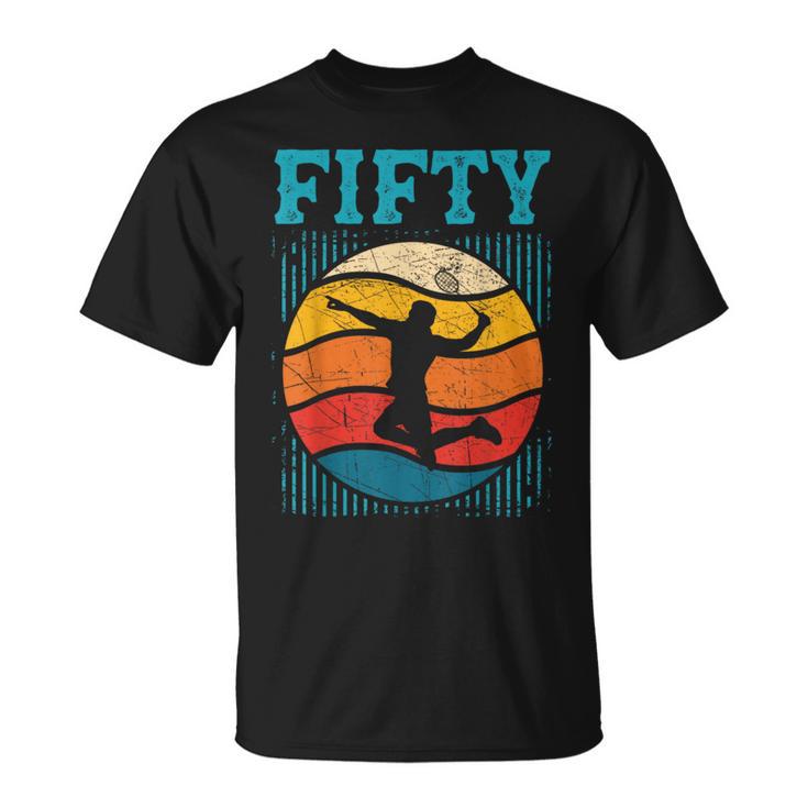 50歳の誕生日 レトロ バドミントン 50歳 男性 女性 Tシャツ