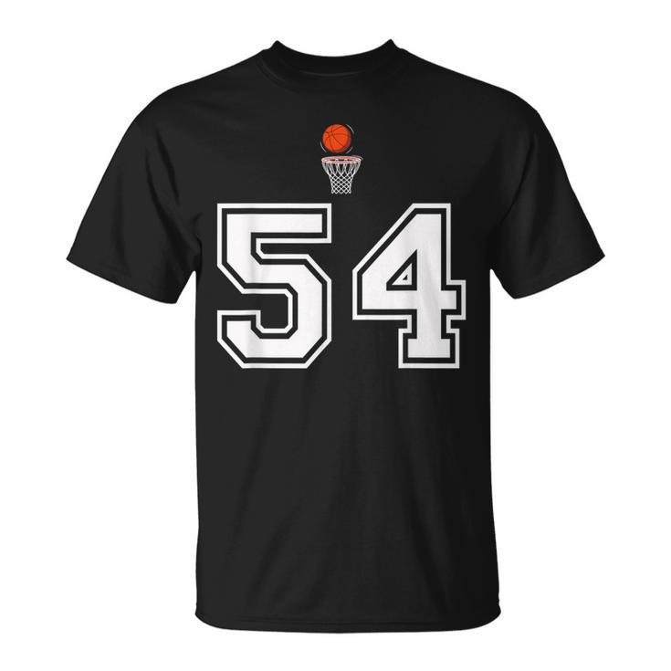 54 番 バスケットボールスタイル ヴィンテージホワイト Tシャツ
