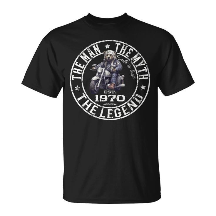 55 歳の誕生日男性オートバイ バイクに乗る人 1970 Tシャツ