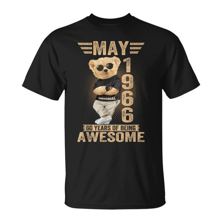5月60日 誕生日 男性 女性 1966年 素晴らしいテディベア Tシャツ