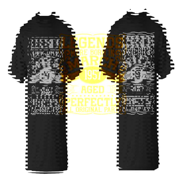 69歳の誕生日伝説は1957年3月に誕生しました。 Tシャツ